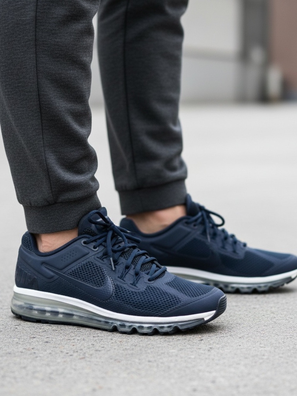Nike Air Max Men's Navy Mesh Running Sneakers